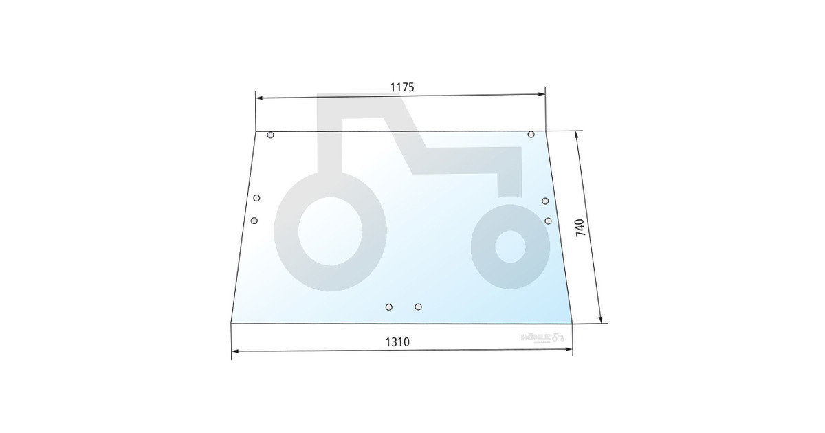 Heckscheibe oben für IHC Case IH Traktoren mit Comfort 2000 Kabine