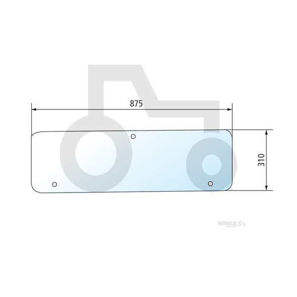 Heckscheibe unten passend zu Traktor Case IH XL 743-1455