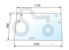 Heckscheibe oben passend für Traktor Case IH, Serie 40