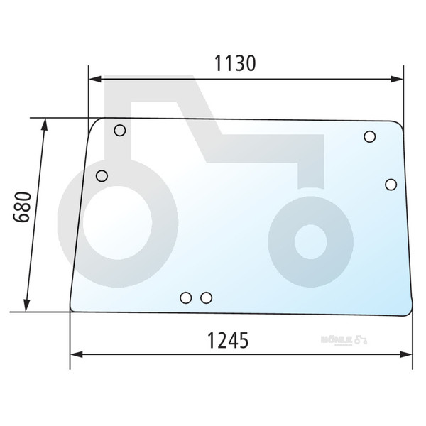 Heckscheibe oben passend für Traktor Case IH, Serie 40