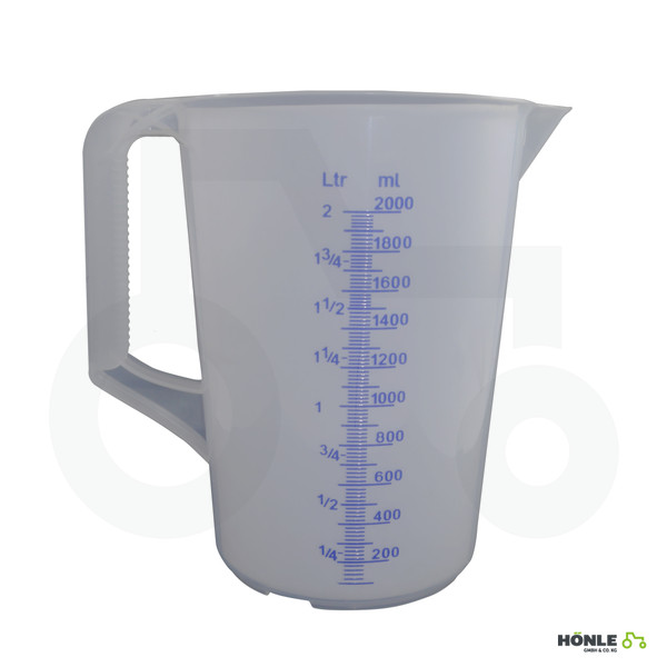 Messbecher 2000 ml Transparent mit Skala beidseitig